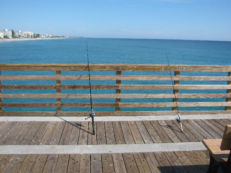 Fishing on the pier near Palm Beach Shores