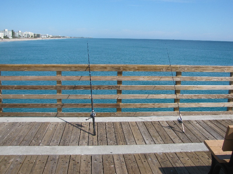 Fishing on the pier near Lake Clarke Shores